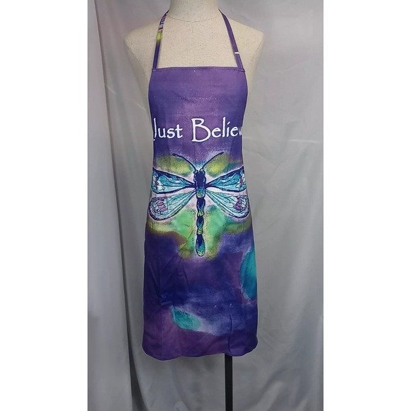 Dragonfly Apron Just‎ Believe Pretty Purple Enchanted Stylish All Purpose Apron - Picture 4 of 15